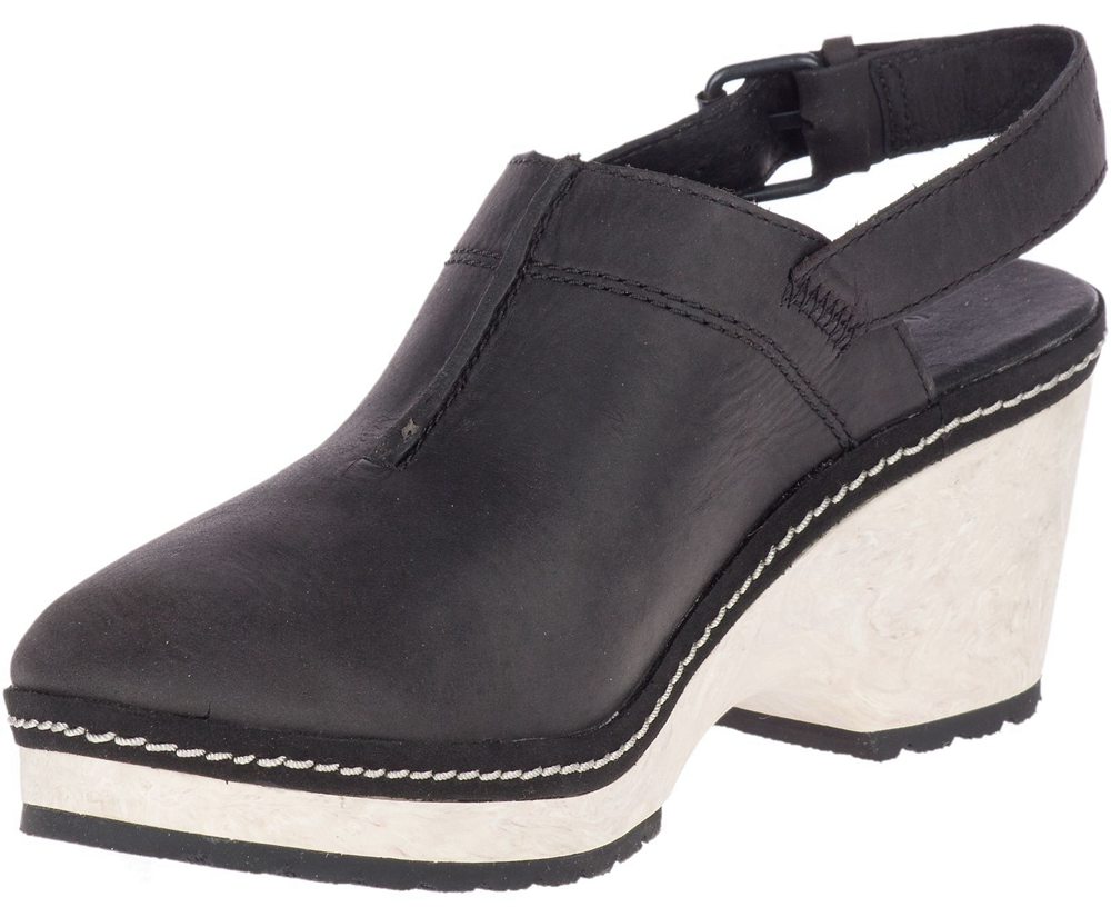 Merrell Sandals Black - Halendi Backstrap - Womens 76YVPGQLW